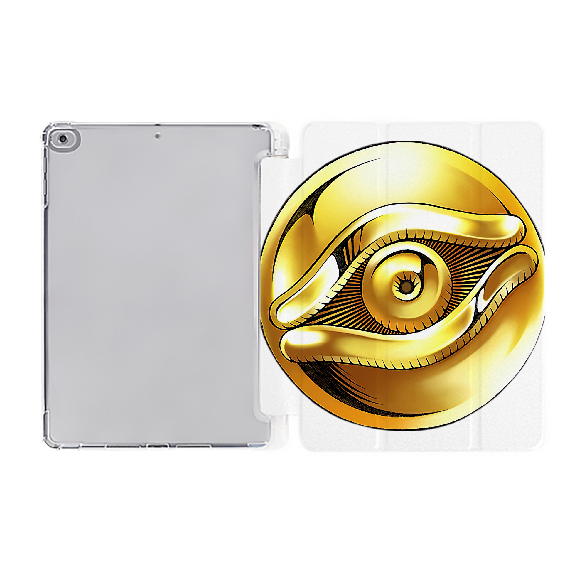 （画像用） 遊☆戯☆王 Yu-Gi-Oh! IPad ケース ペン収納付き 三つ折りスタンド PUレザー×シリコン 対応機種9.5/10.5/10.9インチ